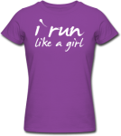 Purple-i-run-like-a-girl--Women-s-T-Shirts